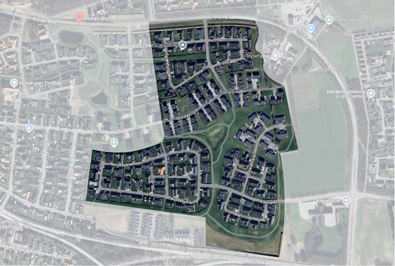 Kort over Romalt Lindholt Etape 2